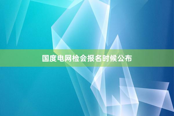 国度电网检会报名时候公布